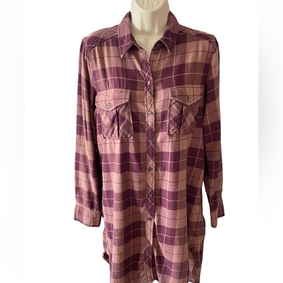 Aritzia Wilfred Free Veronika Buffalo Check Dress Size S Flannel Oversized Soft - Picture 2 of 12